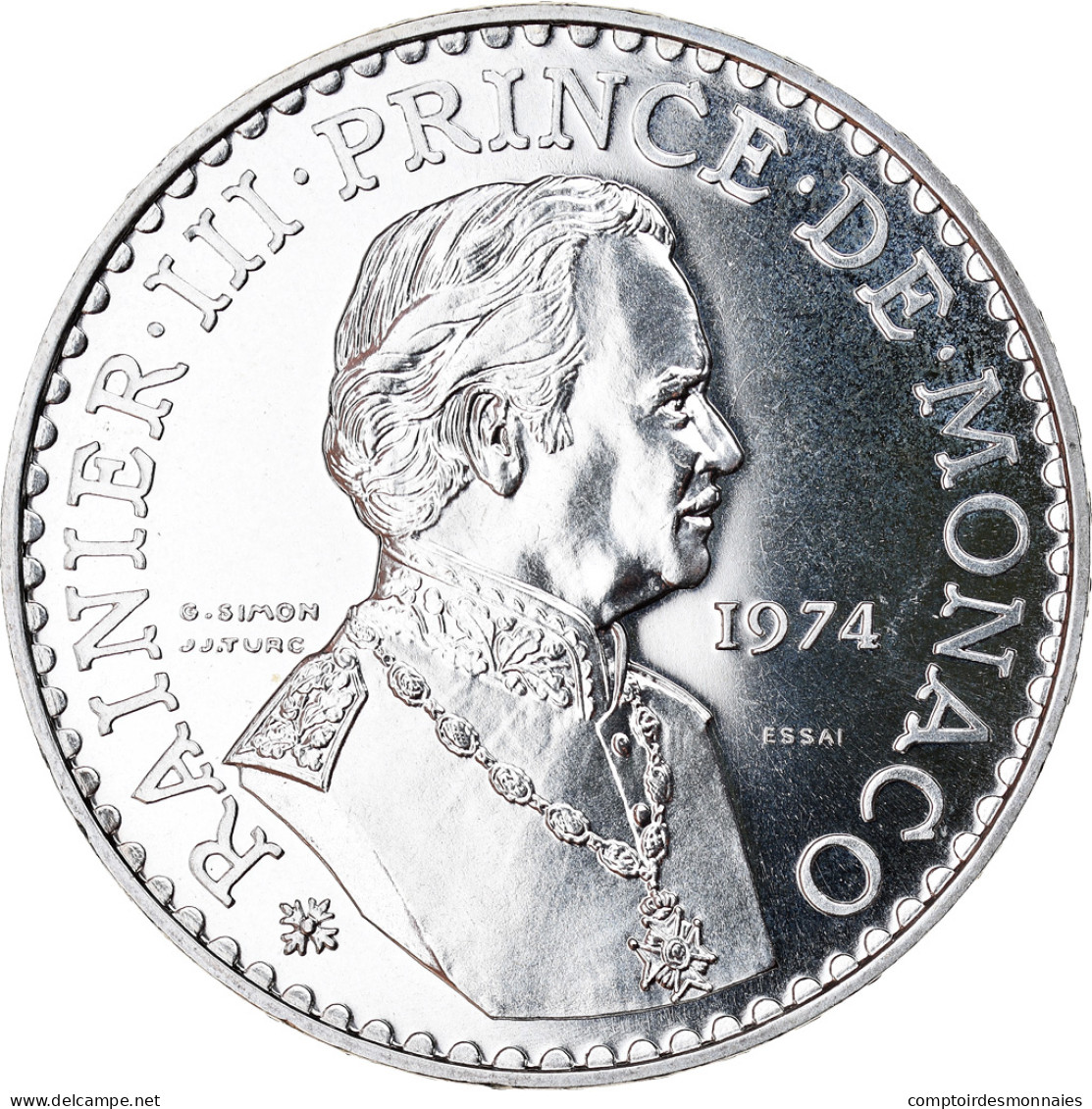 Monnaie, Monaco, 50 Francs, 1974, ESSAI, FDC, Argent, Gadoury:MC162, KM:E66 - 1960-2001 Neue Francs
