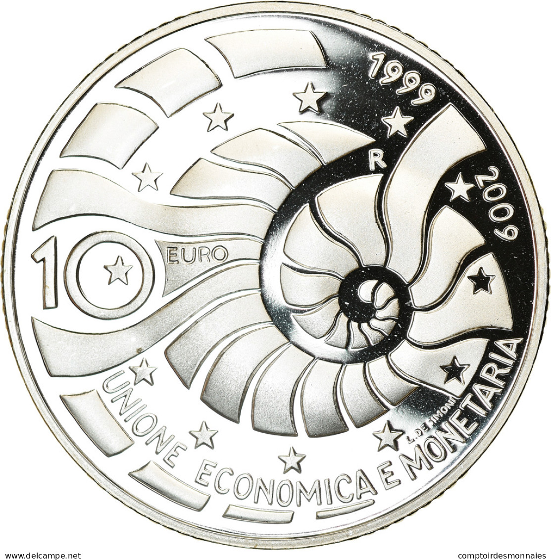 San Marino, 10 Euro, 2009, FDC, Argent, KM:516 - San Marino