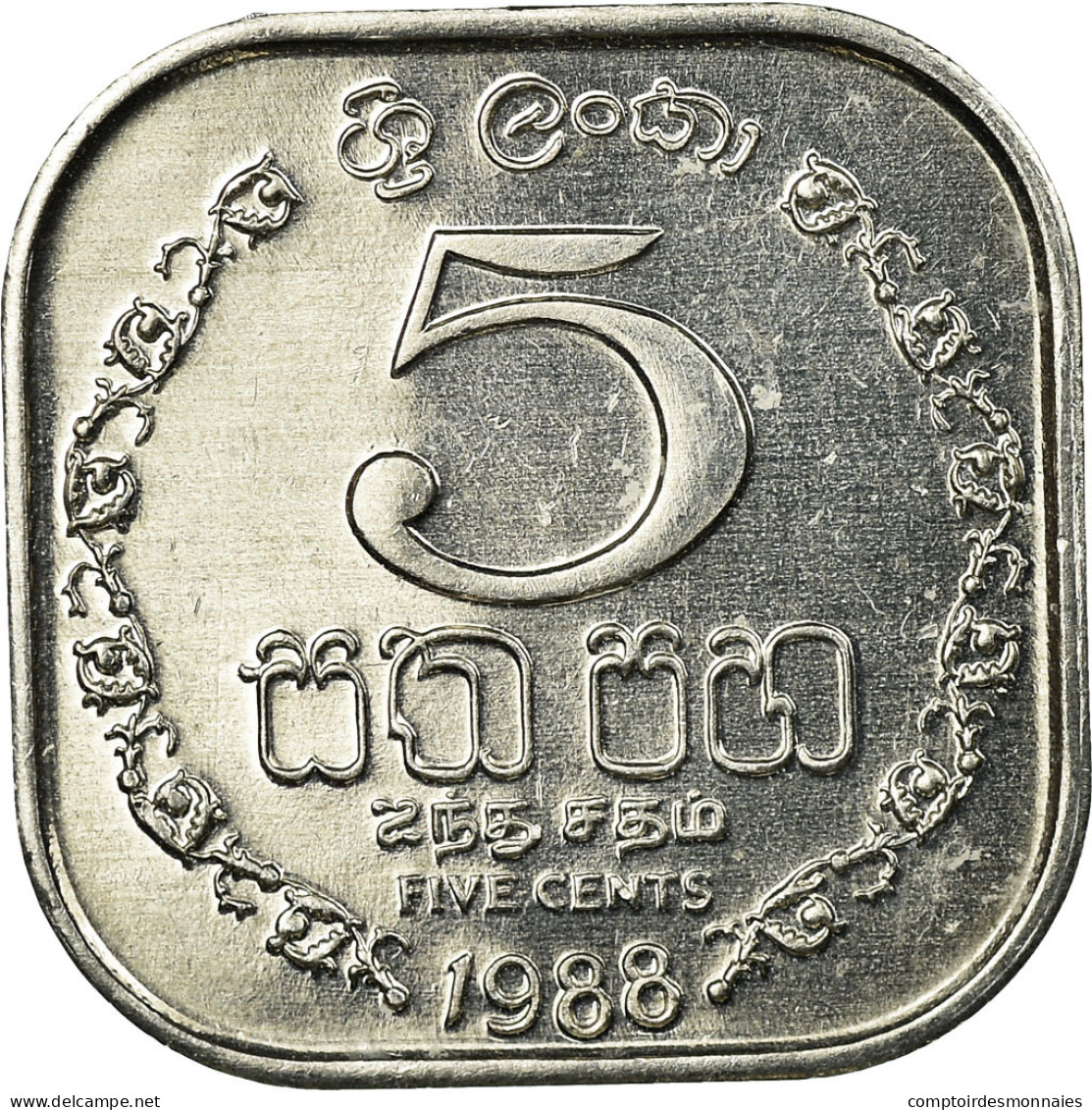 Monnaie, Sri Lanka, 5 Cents, 1988, TTB, Aluminium, KM:139a - Sri Lanka (Ceylon)