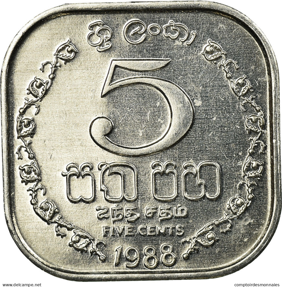 Monnaie, Sri Lanka, 5 Cents, 1988, TTB, Aluminium, KM:139a - Sri Lanka