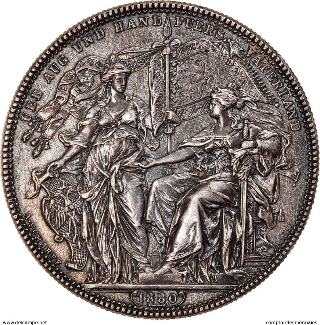 Autriche, Médaille, Franz Joseph Ier, Shooting Medal, 1880, Très Rare, SUP+ - Andere & Zonder Classificatie