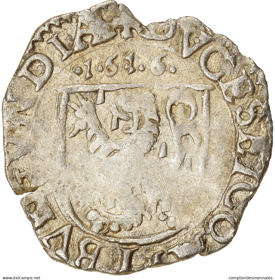 Monnaie, Espagne, Franche-Comté, Albert & Isabelle, Carolus, 1616, Dole, TB+ - Other & Unclassified