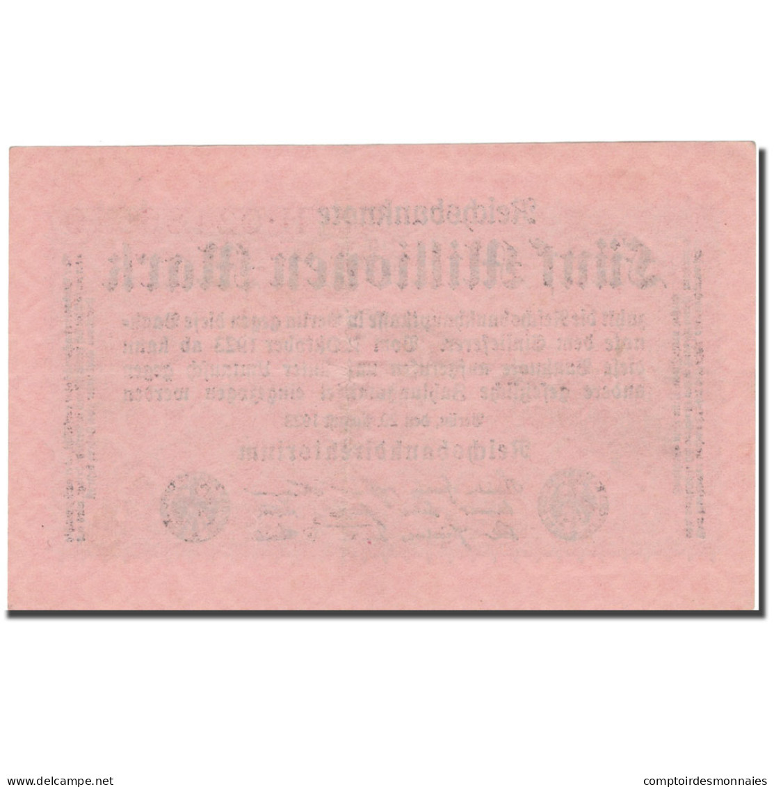 Billet, Allemagne, 5 Millionen Mark, 1923, 1923-08-20, KM:105, SUP+ - 5 Miljoen Mark