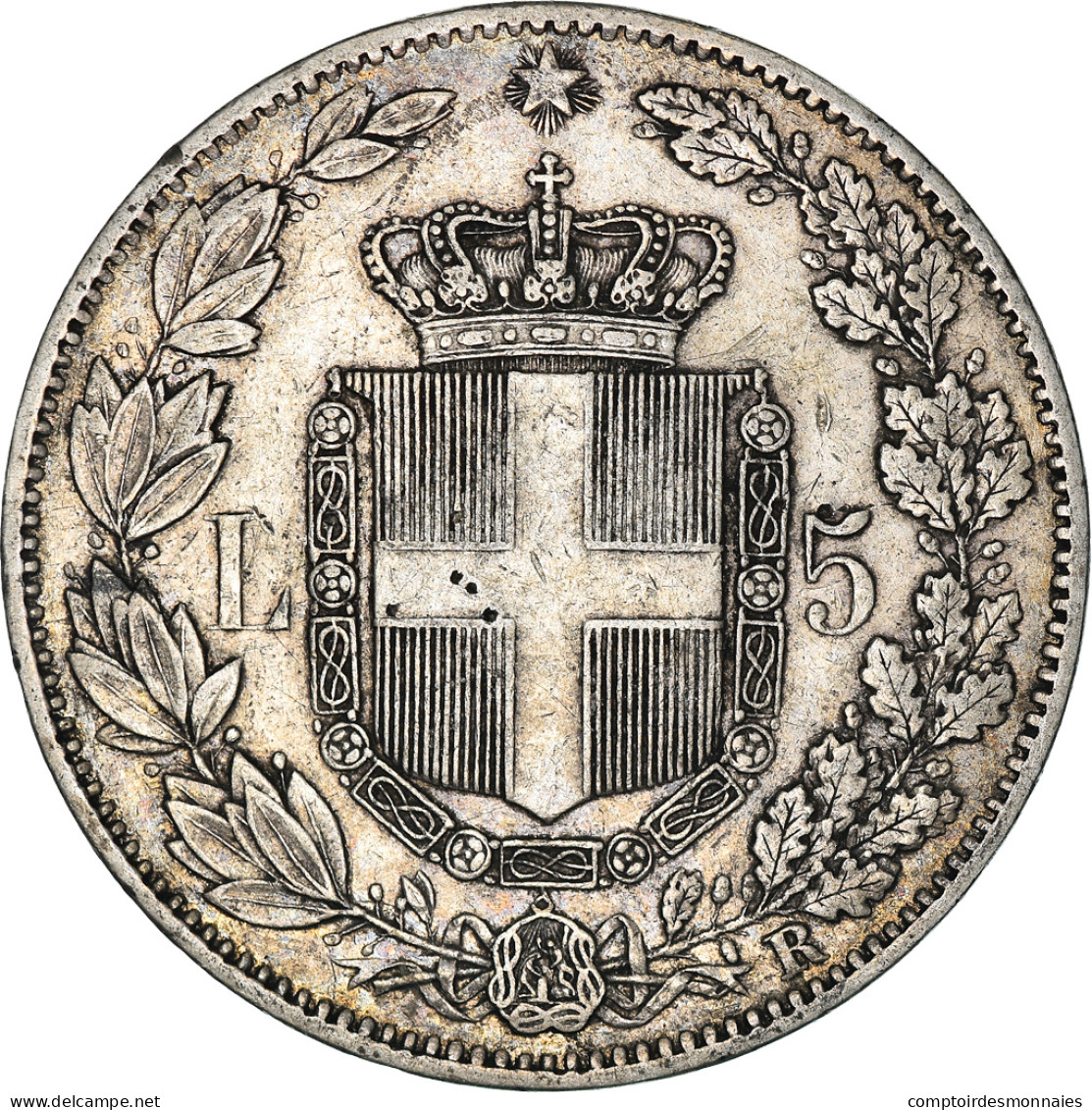 Monnaie, Italie, Umberto I, 5 Lire, 1878, Rome, TTB, Argent, KM:20 - 1878-1900 : Umberto I