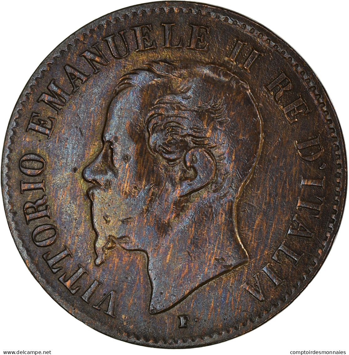 Monnaie, Italie, Vittorio Emanuele II, 2 Centesimi, 1861, Milan, TTB, Cuivre - 1861-1878 : Victor Emmanuel II