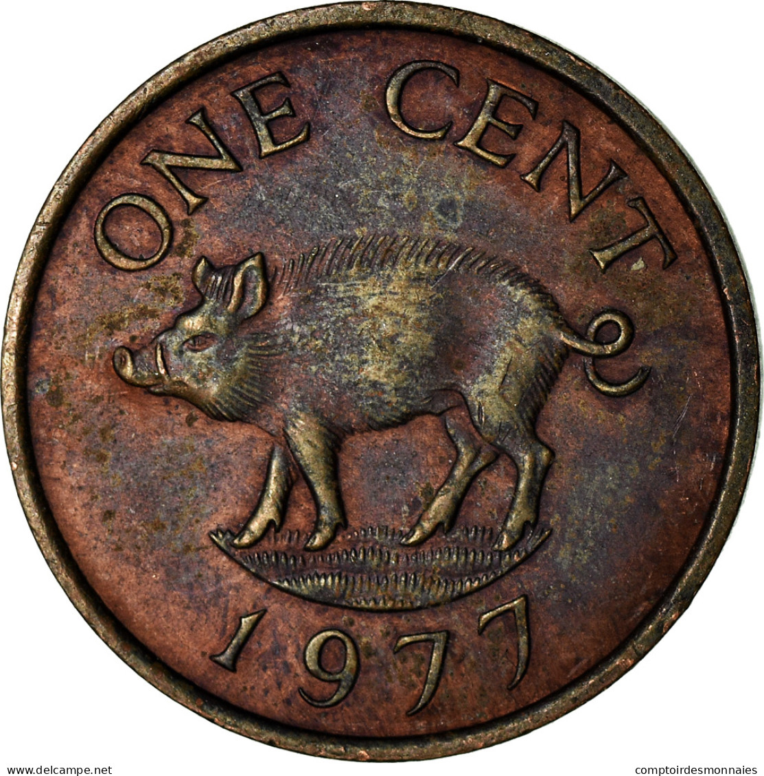 Monnaie, Bermuda, Elizabeth II, Cent, 1977, TTB, Bronze, KM:15 - Bermuda