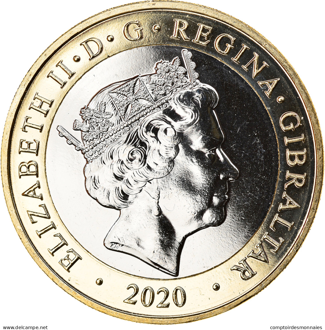 Monnaie, Gibraltar, Christmas, 2 Pounds, 2020, SPL, Bi-Metallic - Gibilterra