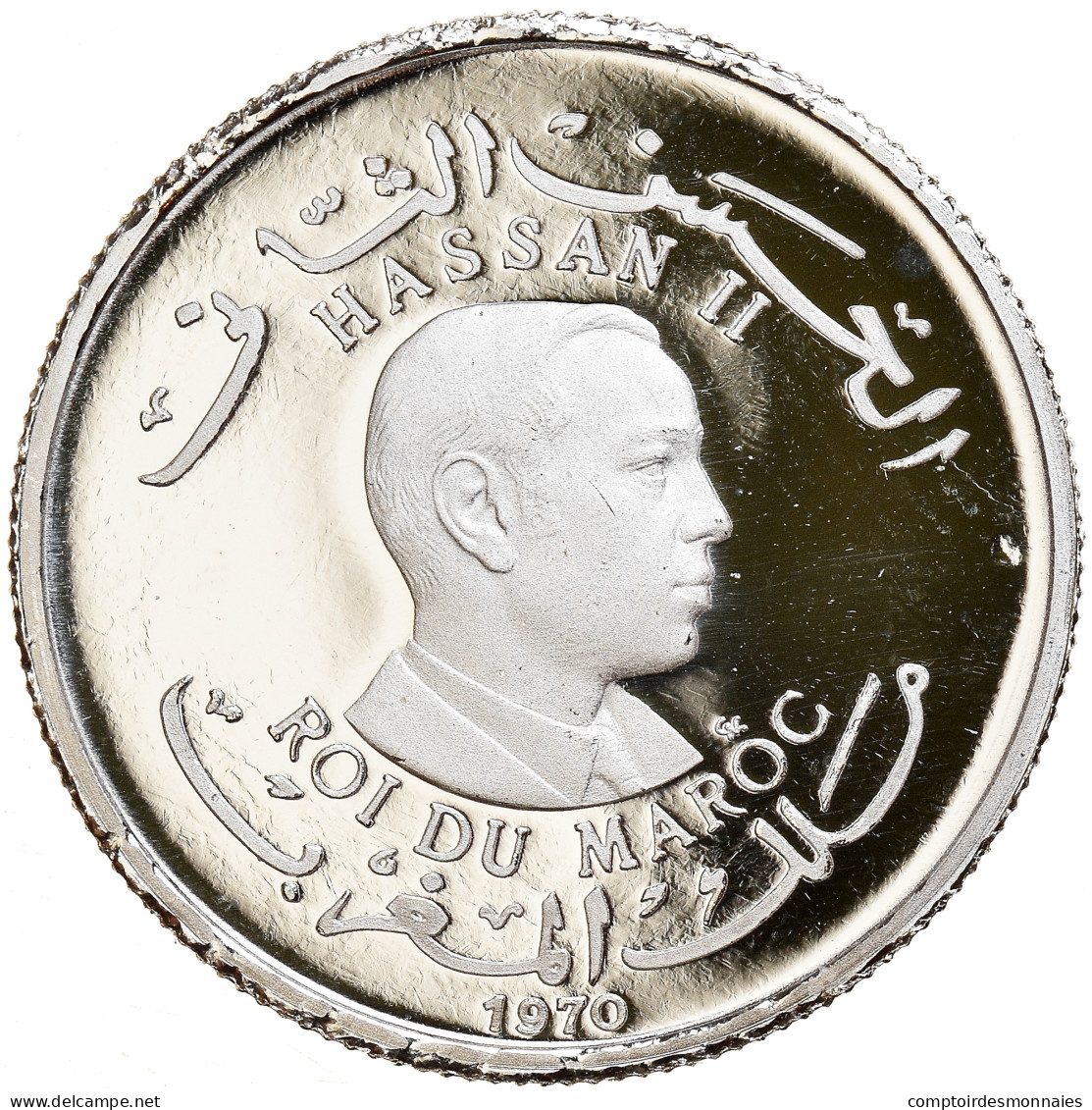 Monnaie, Maroc, Hassan II, 20 Dirhams, 1970, Proof, FDC, Argent, KM:Manque - Maroc