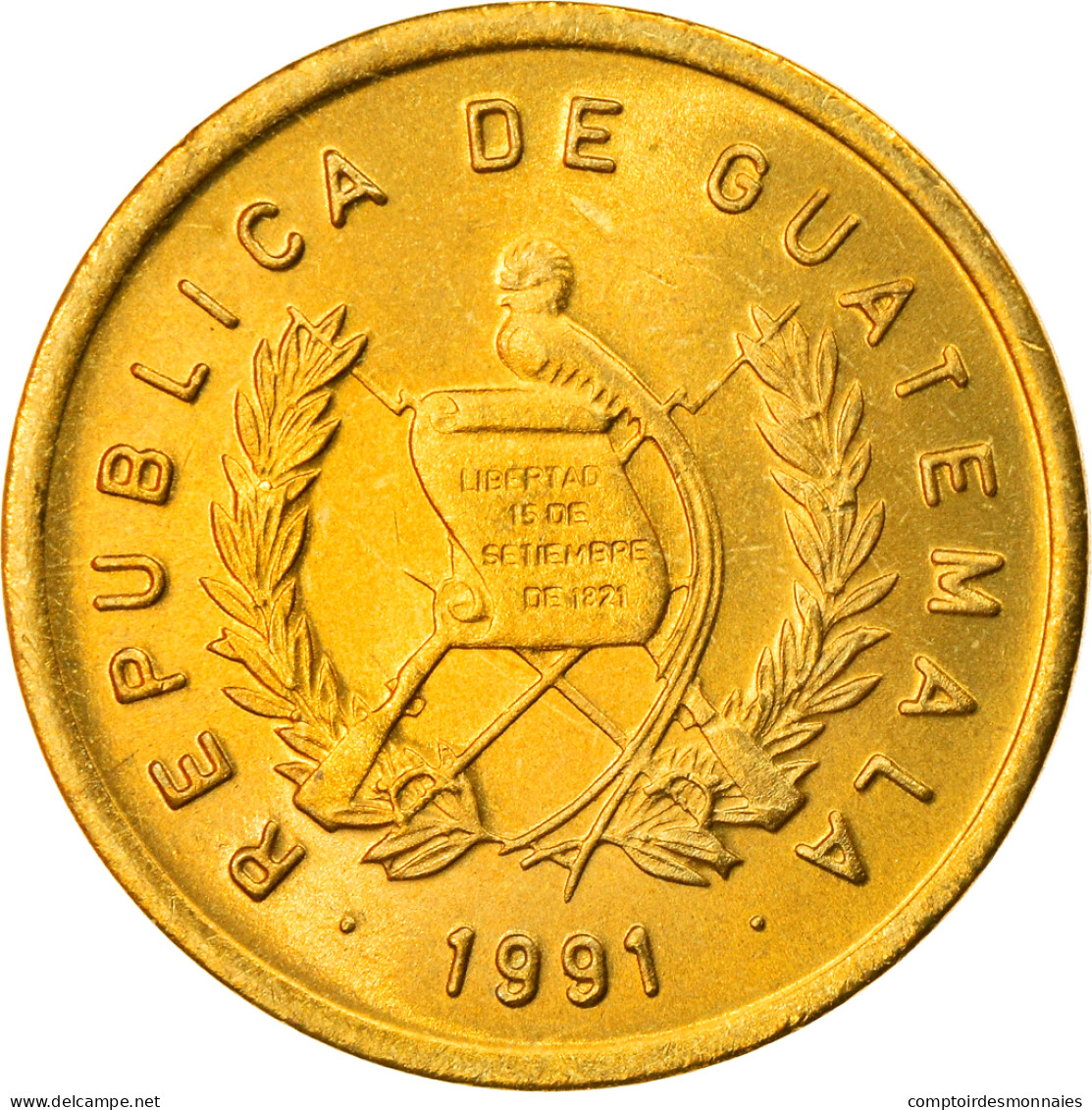 Monnaie, Guatemala, Centavo, Un, 1991, SPL, Laiton, KM:275.3 - Guatemala