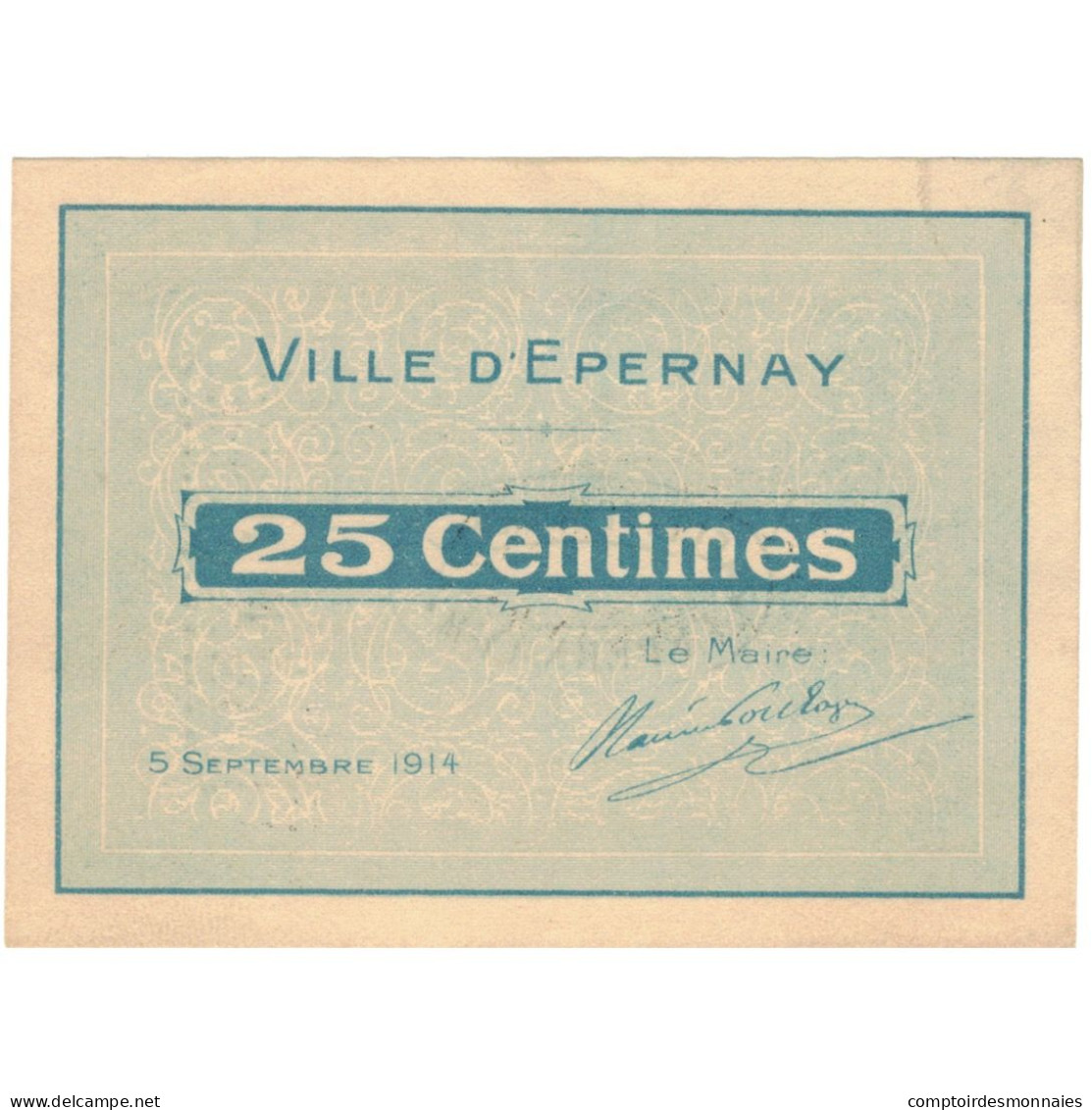 France, Epernay, 25 Centimes, 1914, SUP+, Pirot:51-14 - Notgeld