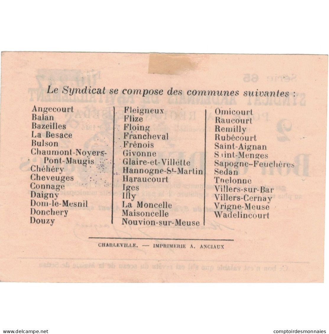 France, Sedan, 2 Francs, 1916, SUP, Pirot:08-284 - Bons & Nécessité