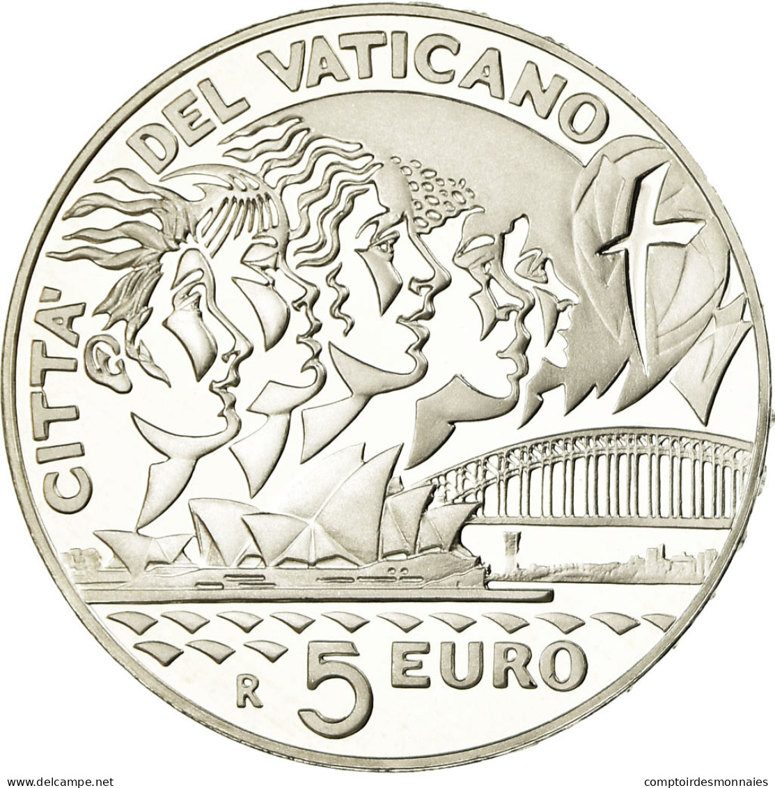 Vatican, Pape Benoit XVI, 5 Euro, Journée De La Jeunesse, 2008, FDC, Argent - Vatican