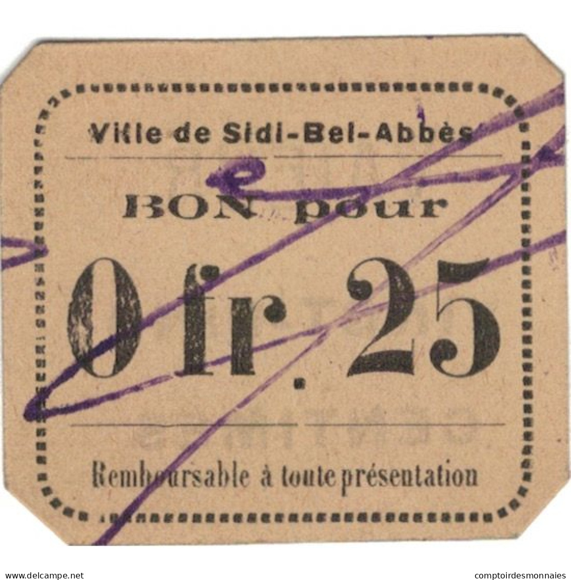 Billet, Algeria, 25 Centimes, 1916-1918, Undated (1916-18), TTB+ - Algerije