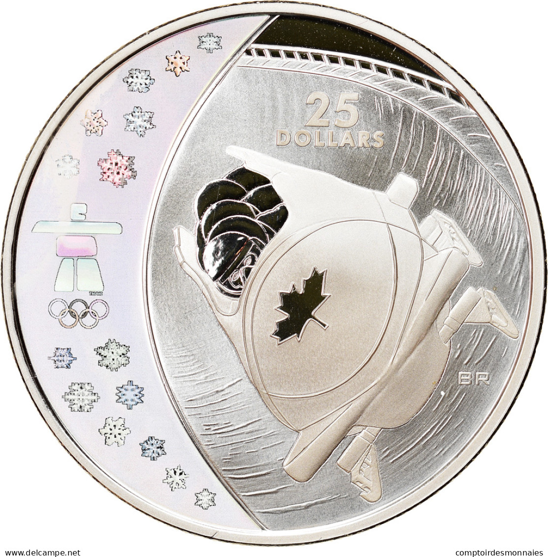Monnaie, Canada, Elizabeth II, Bobsleigh, 25 Dollars, 2008, Proof, FDC, Argent - Canada
