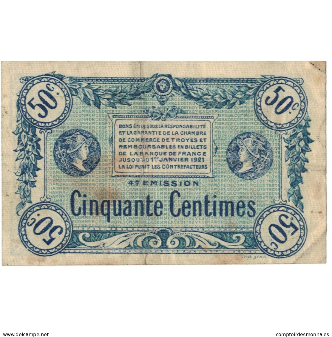 France, Troyes, 1 Franc, 1918, Chambre De Commerce, TB, Pirot:124-10 - Chambre De Commerce