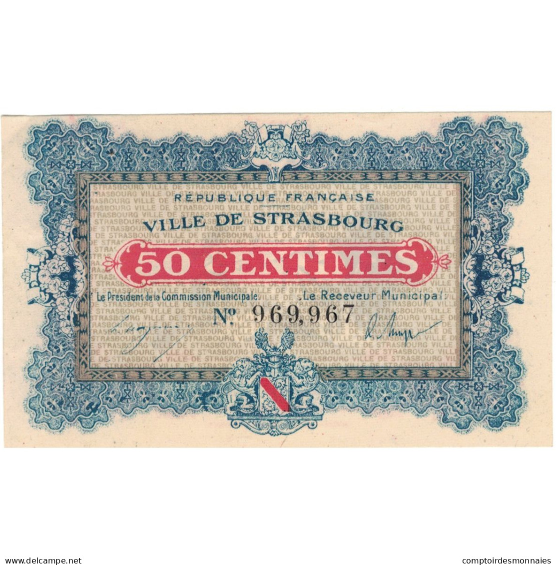 France, Strasbourg, 50 Centimes, 1918, SPL+, Pirot:133-1 - Chamber Of Commerce