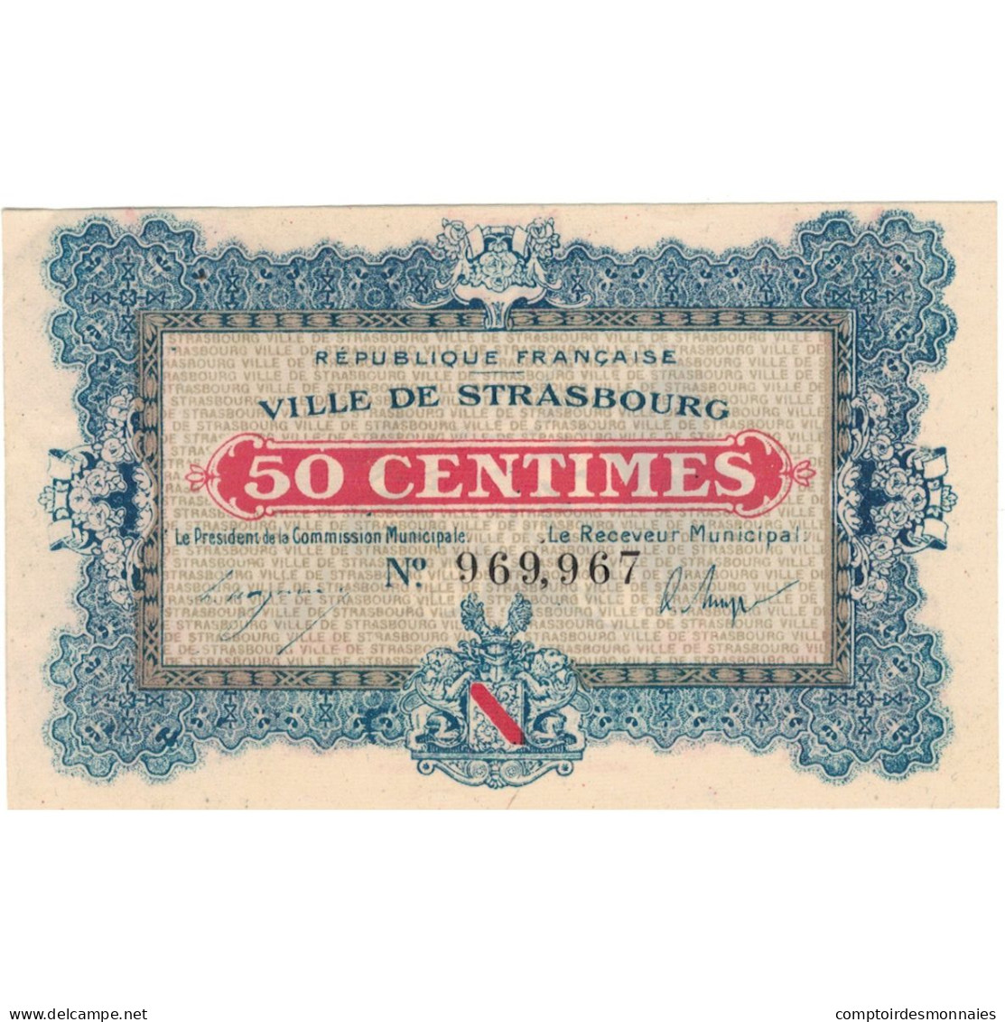 France, Strasbourg, 50 Centimes, 1918, SPL+, Pirot:133-1 - Chambre De Commerce