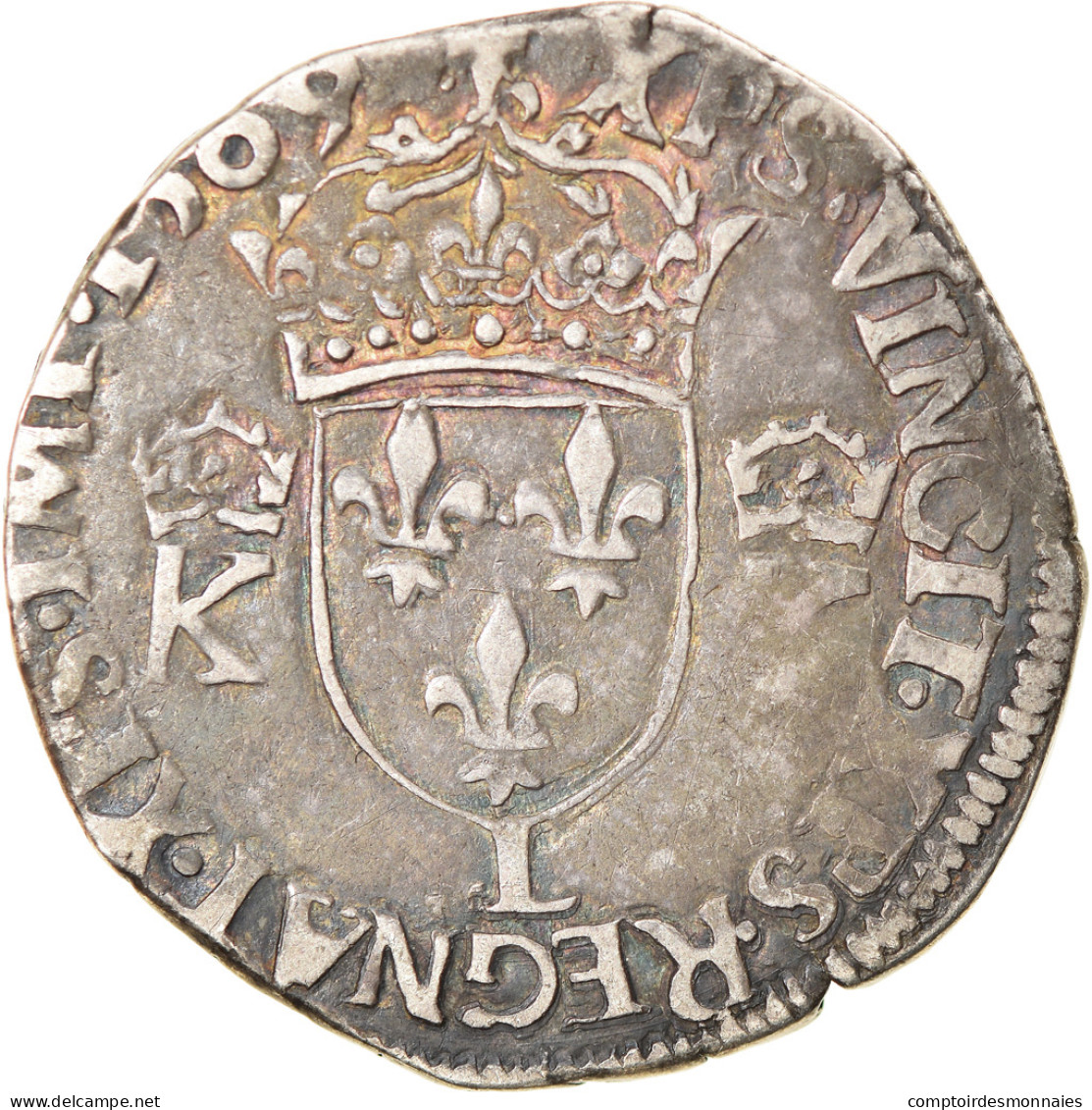 Monnaie, France, Charles IX, Teston, 1569, Bayonne, TB, Argent, Sombart:4610 - 1560-1574 Charles IX