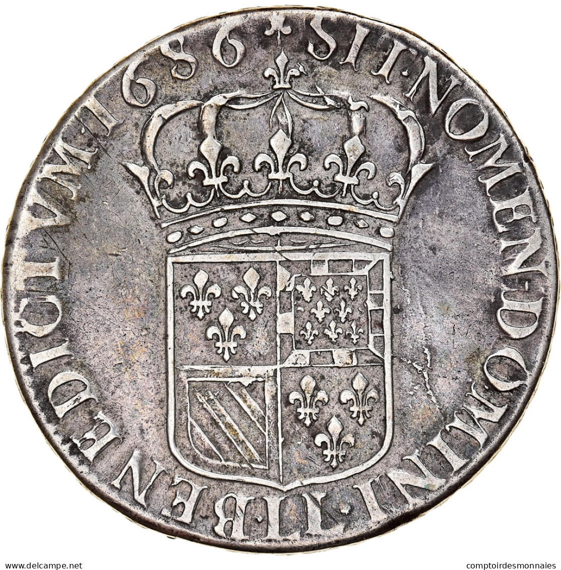 Monnaie, France, Louis XIV, Écu De Flandre, Ecu, 1686, Lille, TTB+, Argent - 1643-1715 Louis XIV The Great