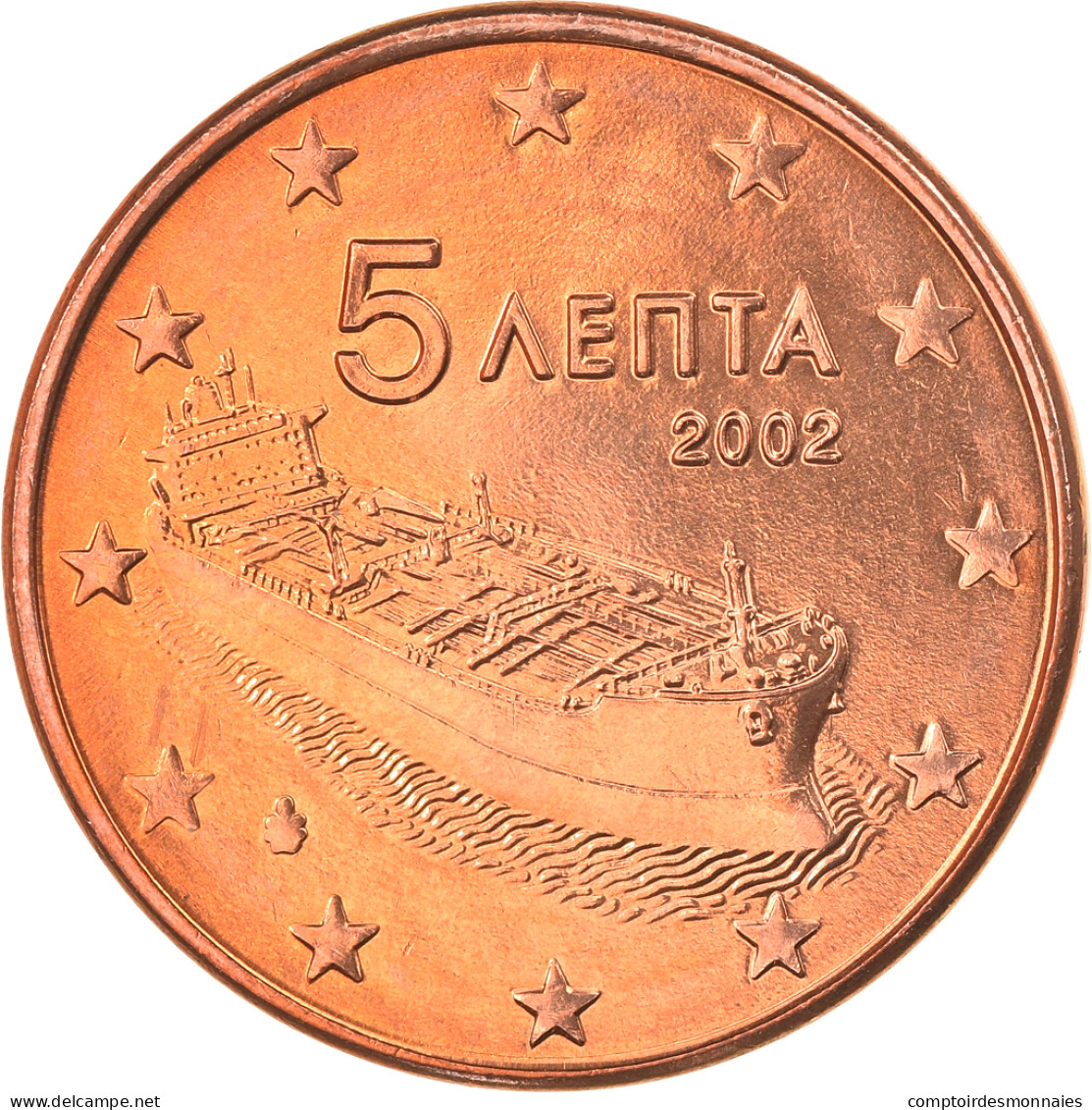 Grèce, 5 Euro Cent, 2002, Athènes, FDC, Copper Plated Steel, KM:183 - Grecia