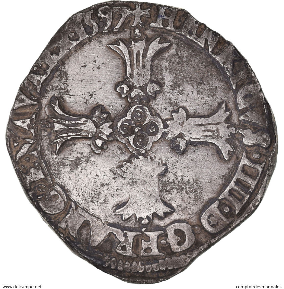 France, Henri IV, 1/4 D'écu à La Croix Feuillue De Face, 1597, Bayonne - 1589-1610 Heinrich IV.