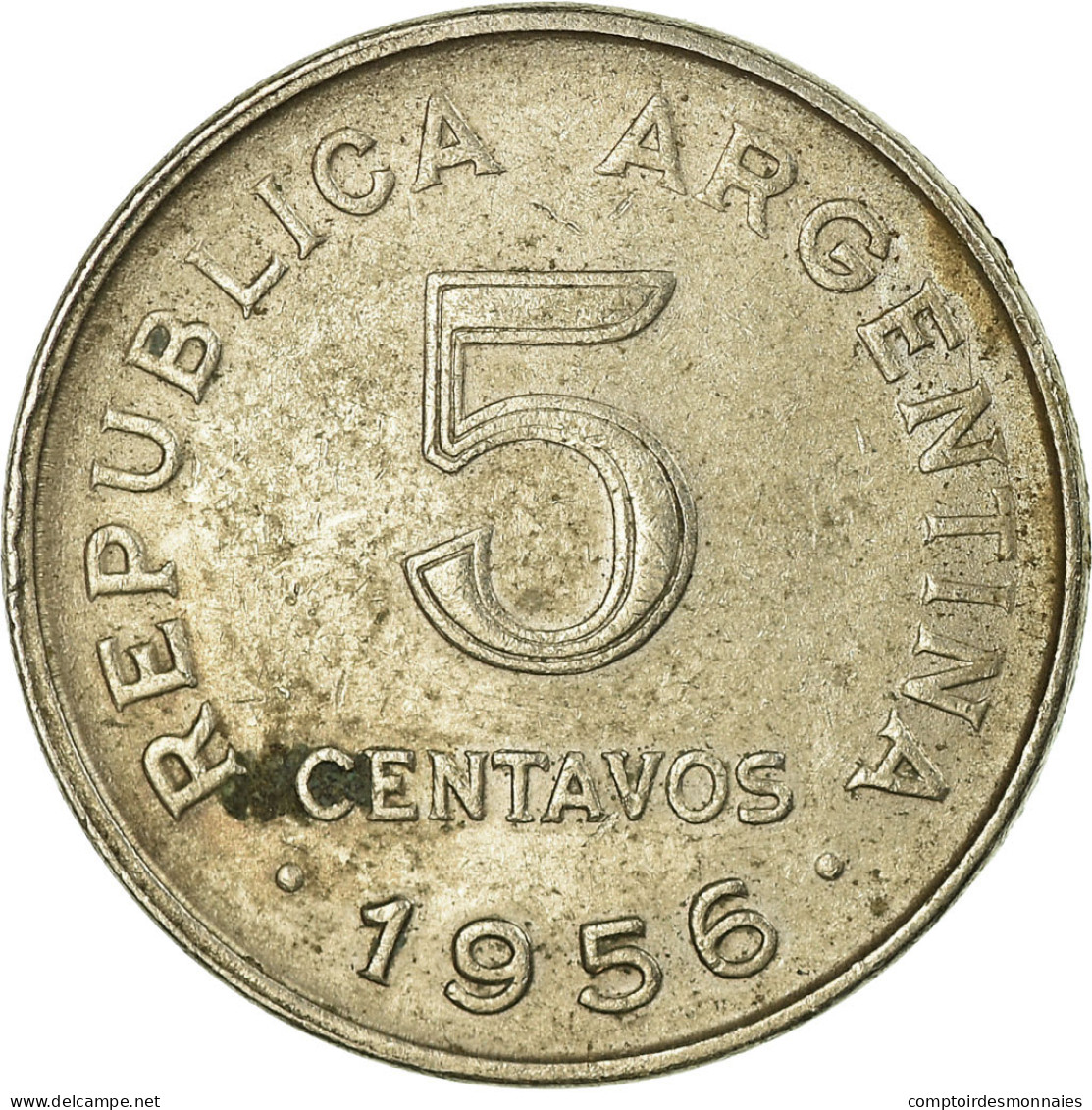 Monnaie, Argentine, 5 Centavos, 1956, TTB, Copper-Nickel Clad Steel, KM:50 - Argentina