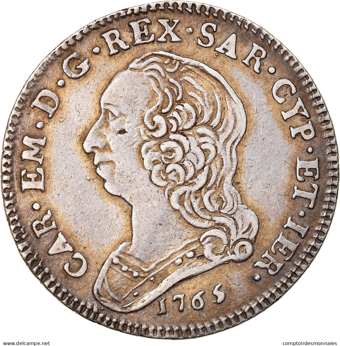 Monnaie, États Italiens, SARDINIA, Carlo Emanuele III, 1/4 Scudo, 1765, Torino - Piemont-Sardinien-It. Savoyen
