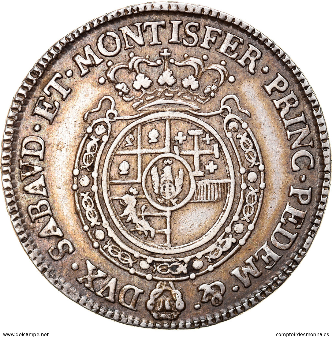 Monnaie, États Italiens, SARDINIA, Carlo Emanuele III, 1/4 Scudo, 1765, Torino - Piémont-Sardaigne-Savoie Italienne