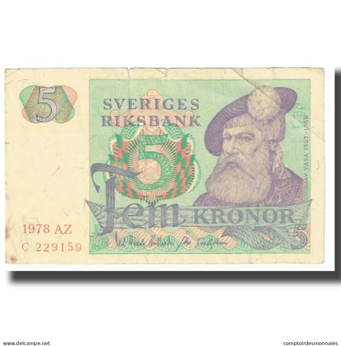 Billet, Suède, 5 Kronor, 1978, KM:51c, TB - Suède