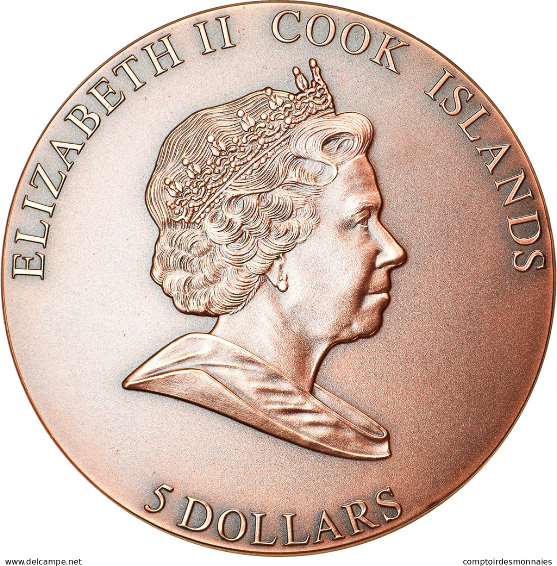 Monnaie, Îles Cook, Elizabeth II, 5 Dollars, 2009, Franklin Mint, FDC, Argent - Cook