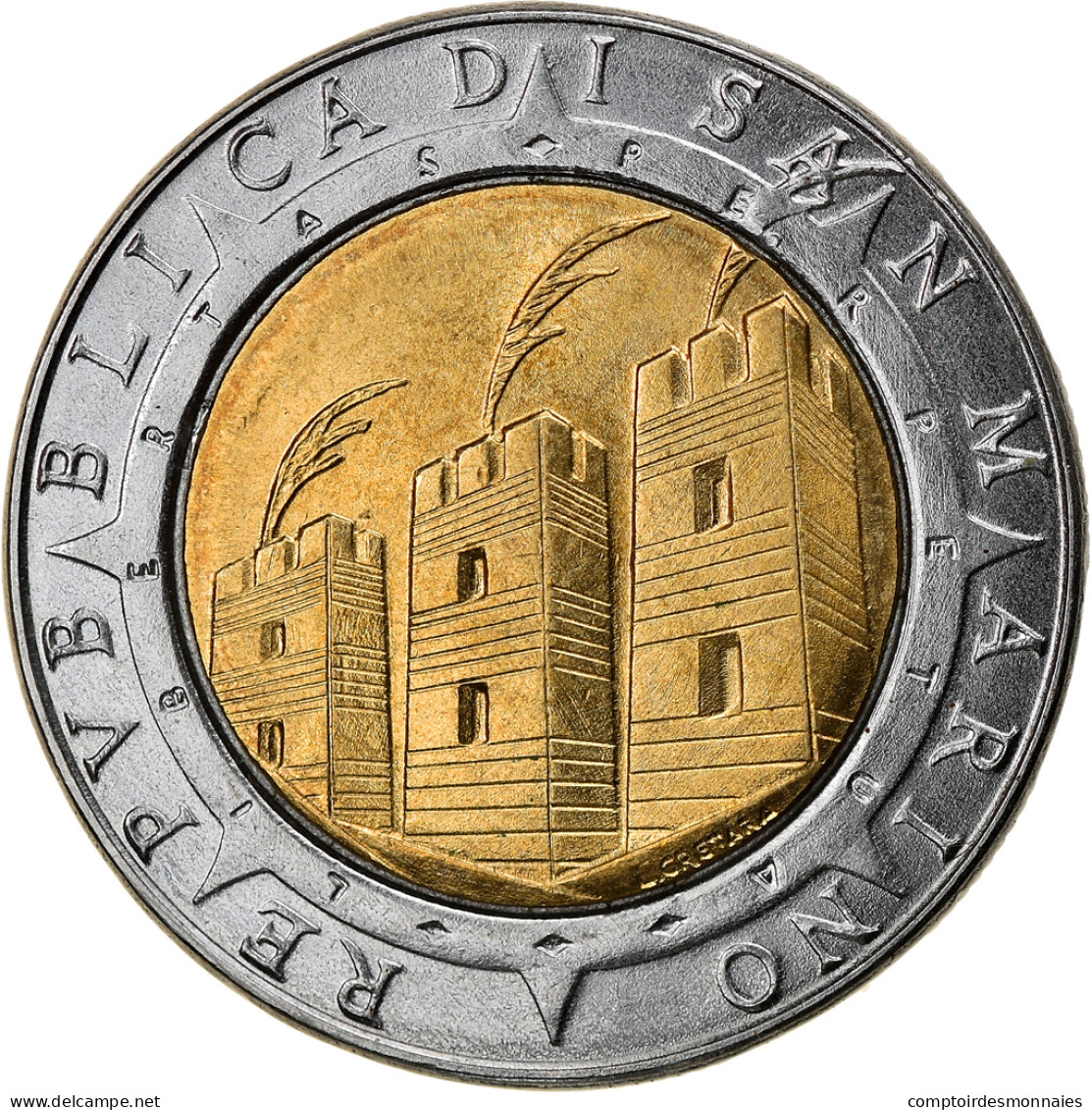 Monnaie, San Marino, 500 Lire, 1992, Rome, SUP, Bi-Metallic, KM:286 - Saint-Marin