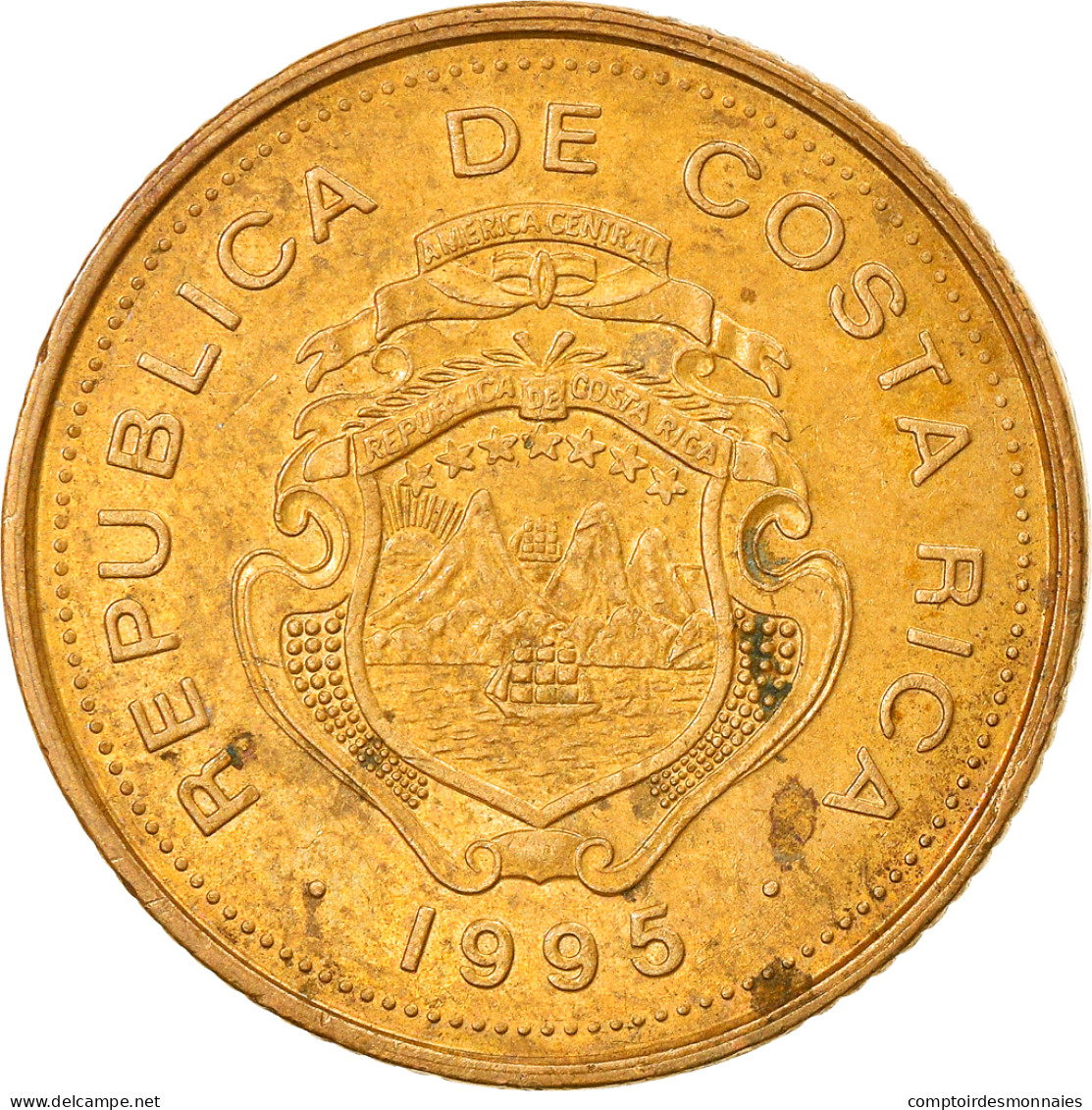 Monnaie, Costa Rica, 5 Colones, 1995, TTB, Brass Plated Steel, KM:227 - Costa Rica