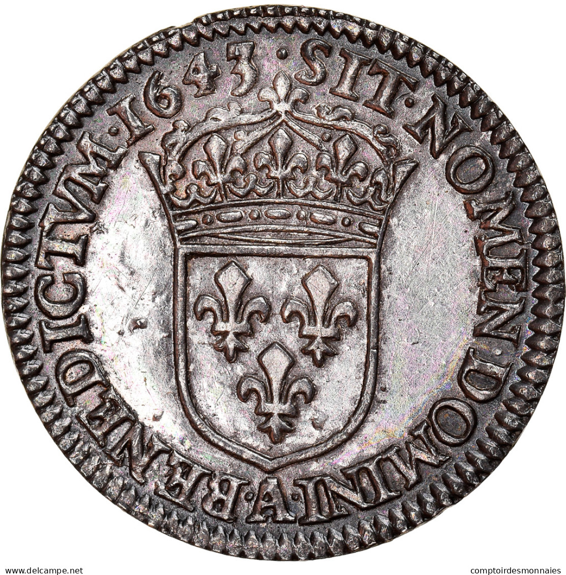 Monnaie, France, Louis XIII, 1/12 Écu, 2e Poinçon De Warin, Buste Drapé Et - 1610-1643 Louis XIII Le Juste