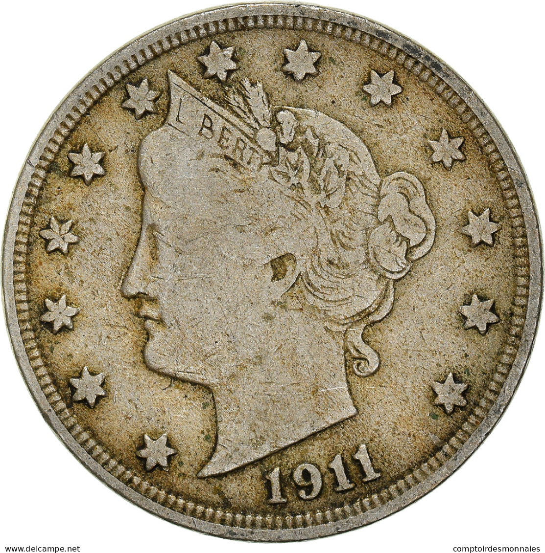 Monnaie, États-Unis, Liberty Nickel, 5 Cents, 1911, U.S. Mint, Philadelphie - 1883-1913: Liberty