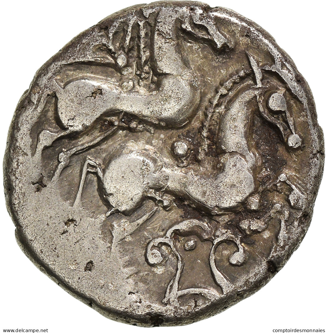 Monnaie, Pictons, Drachme Aux 2 Chevaux, Ier Siècle AV JC, TTB, Argent - Keltische Münzen