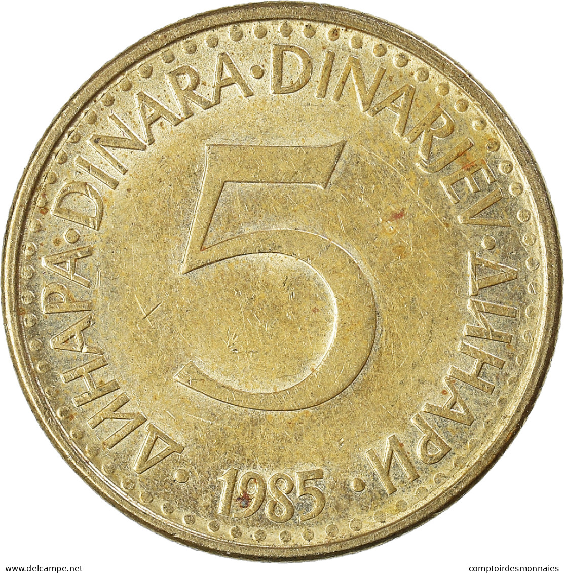 Monnaie, Yougoslavie, 5 Dinara, 1985 - Jugoslawien