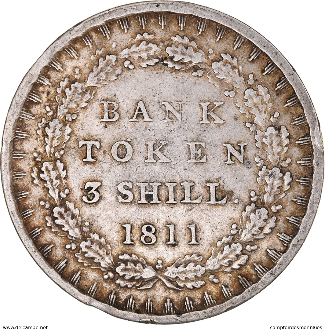 Monnaie, Grande-Bretagne, George III, 3 Shilling, 1811, Londres, Bank Token - Autres & Non Classés