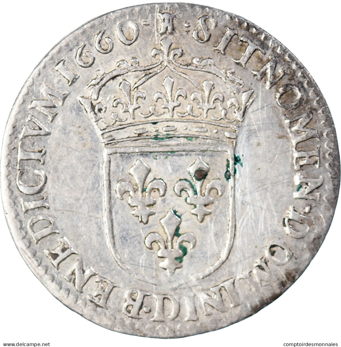 France, Louis XIV, 1/12 ECU, 10 Sols, 1/12 Écu à La Mèche Longue, 1660, Lyon - 1643-1715 Louis XIV The Great