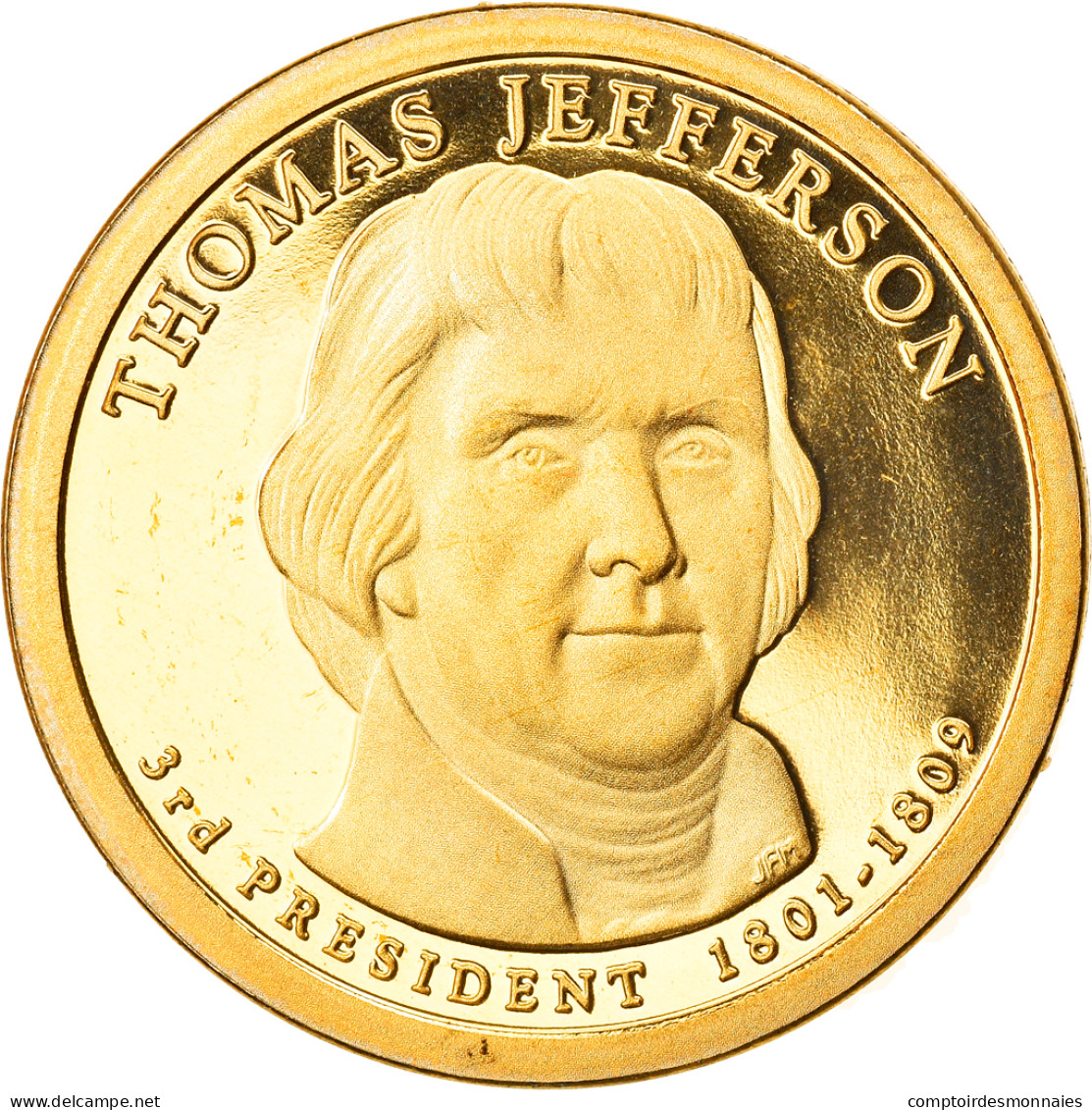 Monnaie, États-Unis, Thomas Jefferson, Dollar, 2007, U.S. Mint, San Francisco - Commemorative