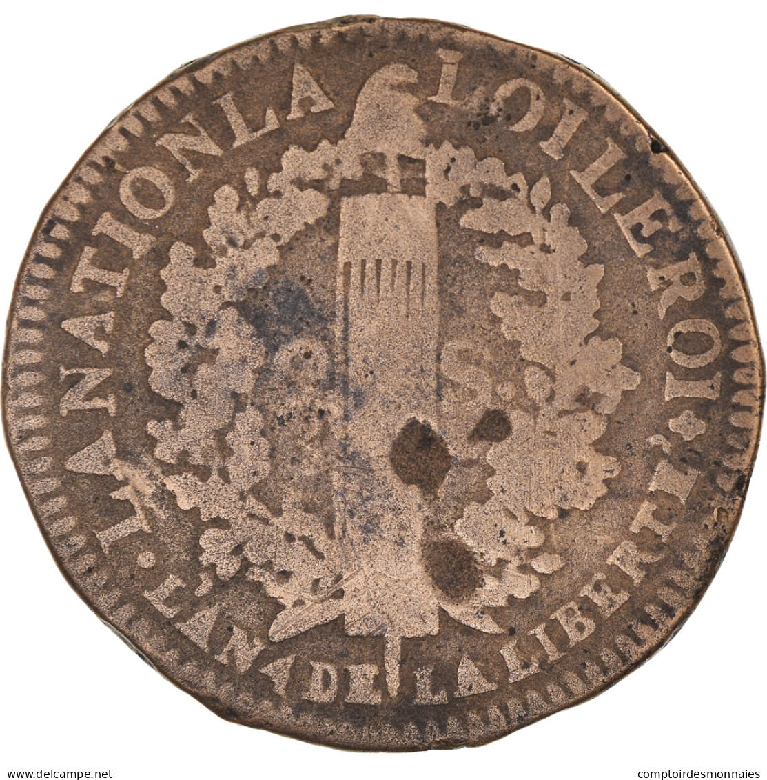 Monnaie, France, 2 Sols François, 2 Sols, 1792, Limoges, B+, Bronze, KM:603.7 - Otros & Sin Clasificación
