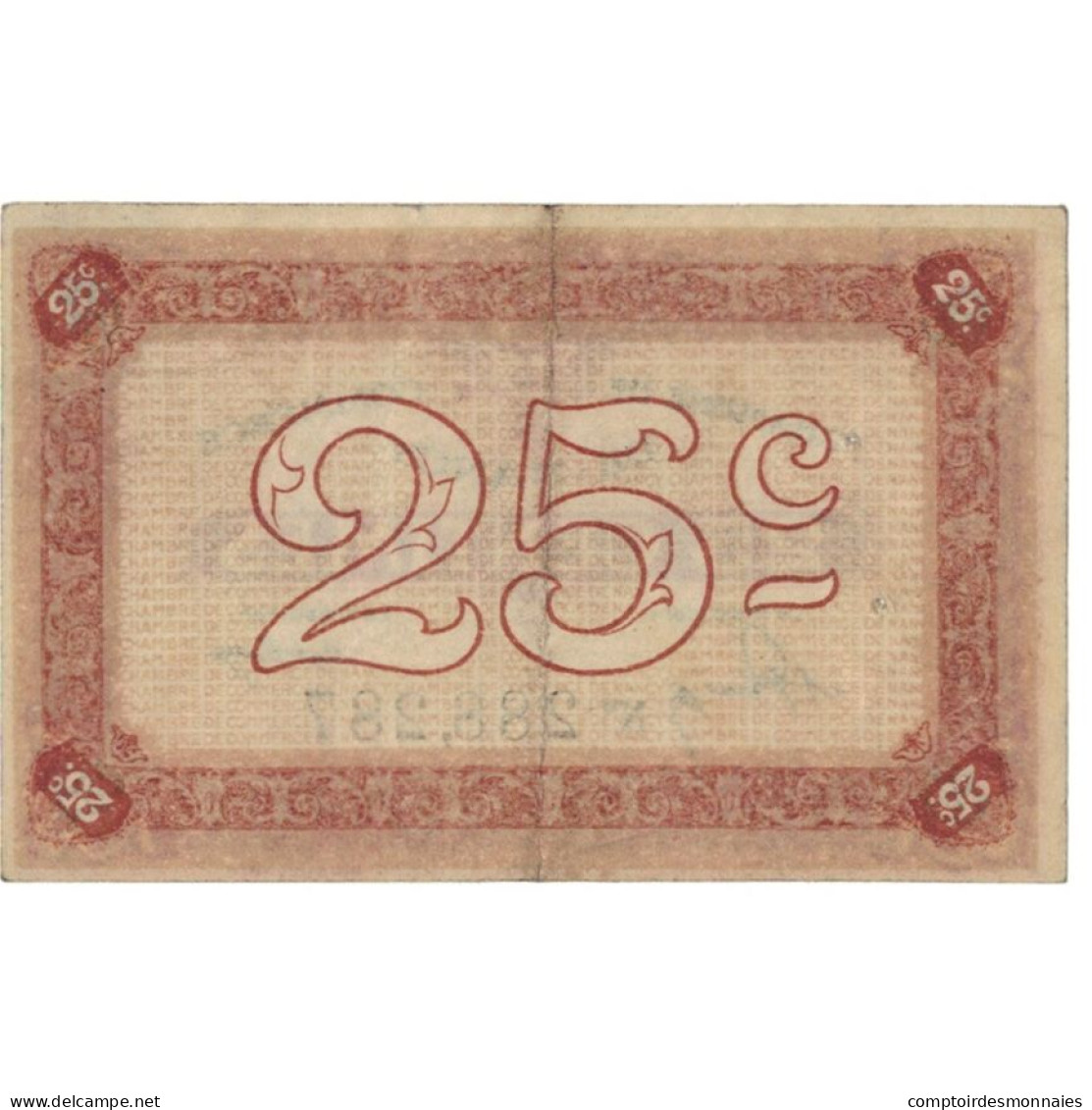 France, Nancy, 25 Centimes, TTB, Pirot:87-61 - Handelskammer