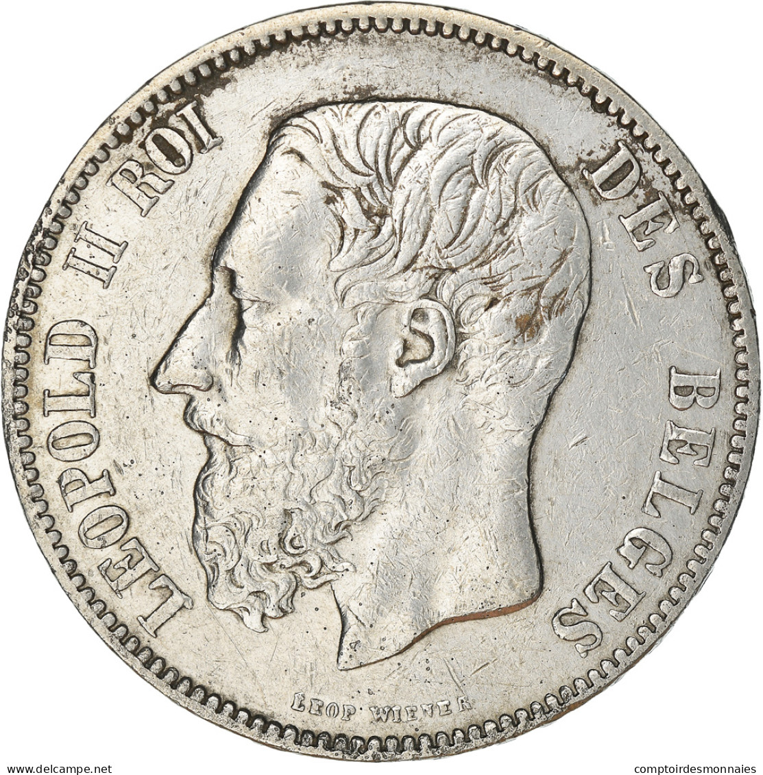 Monnaie, Belgique, Leopold II, 5 Francs, 5 Frank, 1872, TTB, Argent, KM:24 - 5 Frank