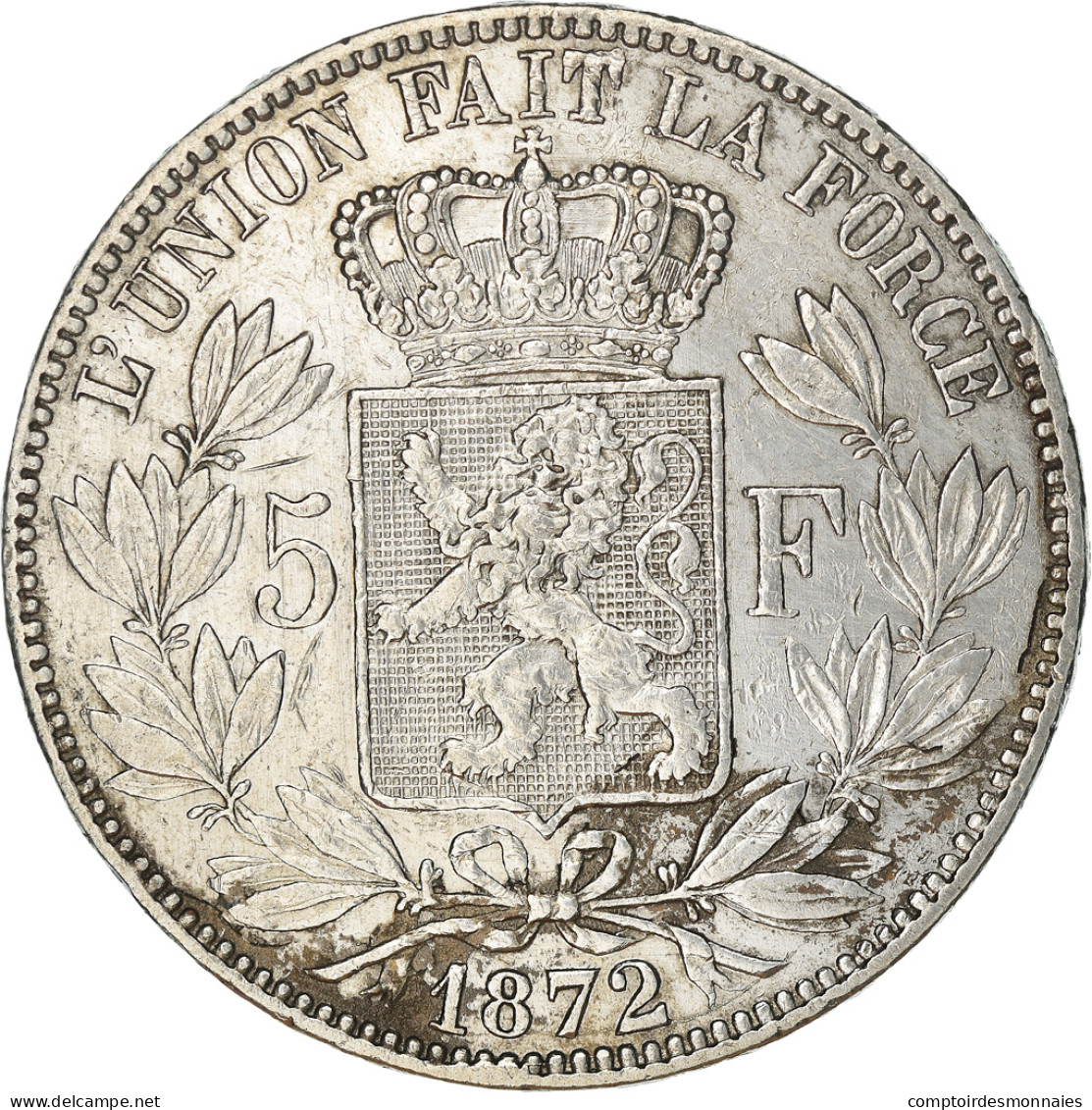 Monnaie, Belgique, Leopold II, 5 Francs, 5 Frank, 1872, TTB, Argent, KM:24 - 5 Francs