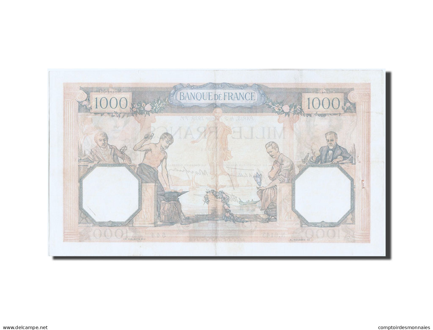 Billet, France, 1000 Francs, 1 000 F 1927-1940 ''Cérès Et Mercure'', 1939 - 1 000 F 1927-1940 ''Cérès E Mercure''