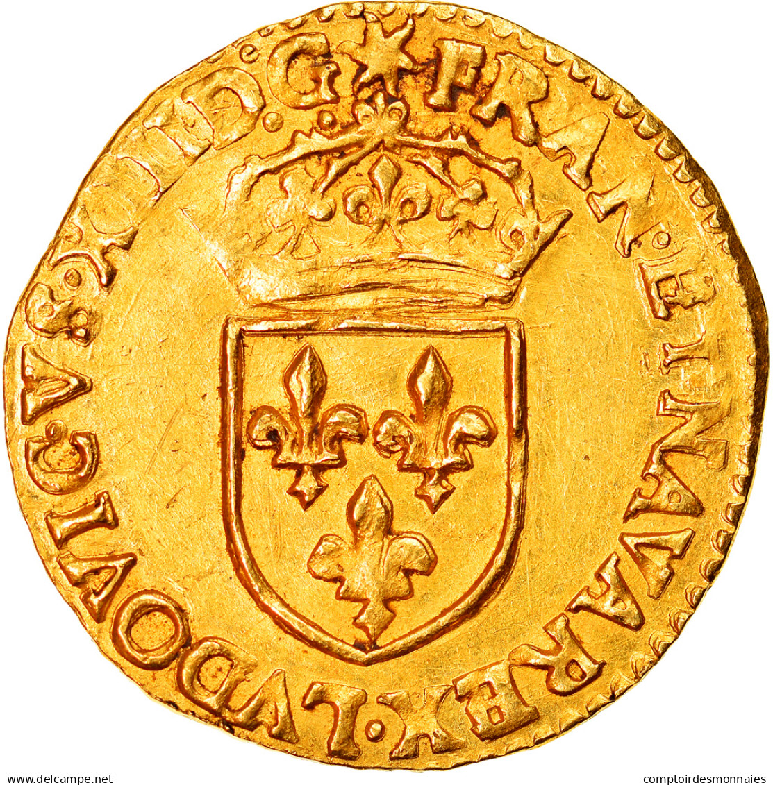 Monnaie, France, Louis XIII, Ecu D'or Au Soleil, Ecu D'or, 1615, Rouen, TTB+ - 1610-1643 Louis XIII Le Juste