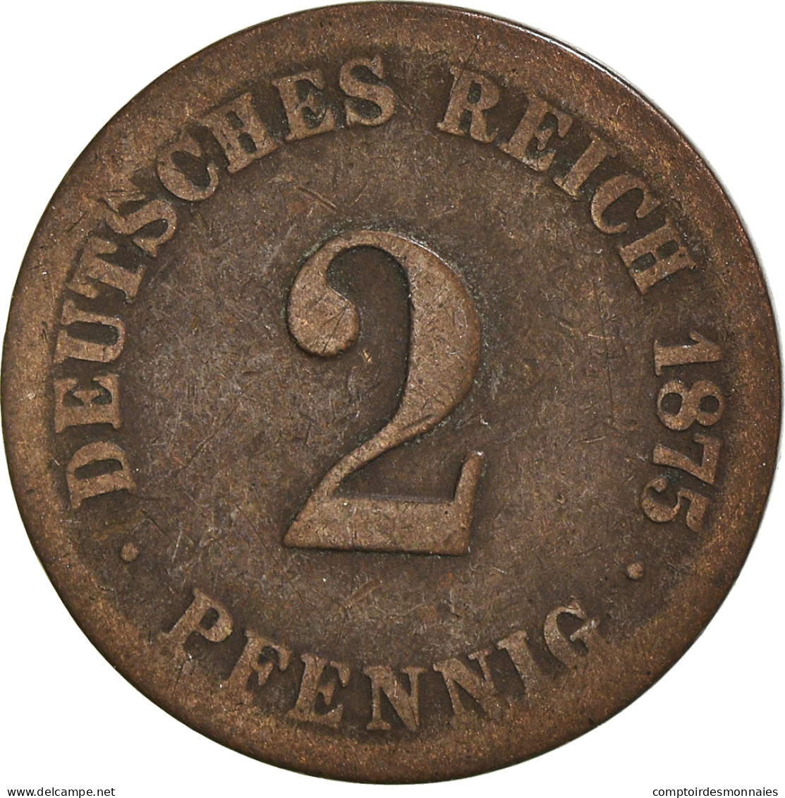 Monnaie, Empire Allemand, 2 Pfennig, 1875 - 2 Pfennig