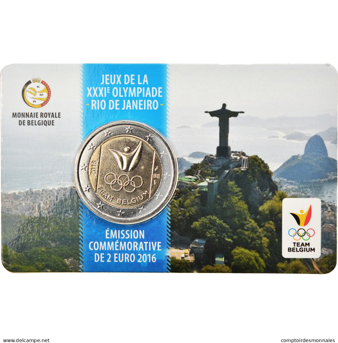 Belgique, 2 Euro, Summer Olympics Rio De Janeiro, 2016, French Text, FDC - Belgique
