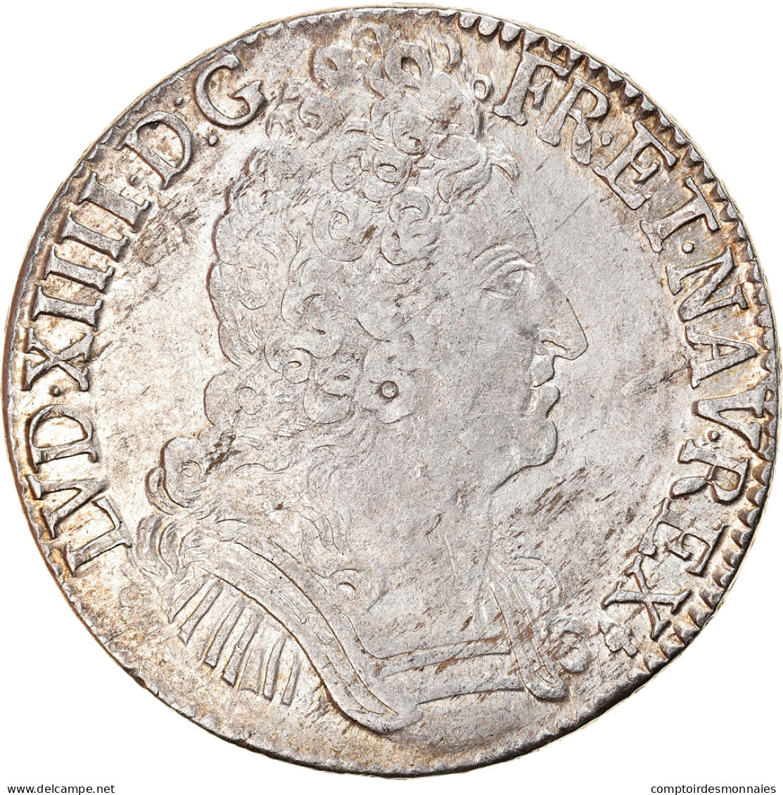 Monnaie, France, Louis XIV, Écu Aux 3 Couronnes, Ecu, 1710, Reims, TTB, Argent - 1643-1715 Ludwig XIV.