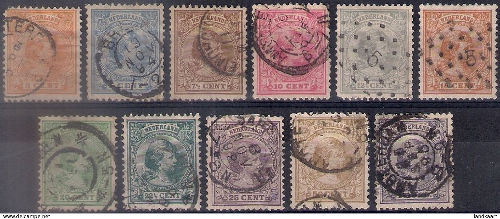 Netherlands 1891, NVPH Nr 34-44, Used - Usati