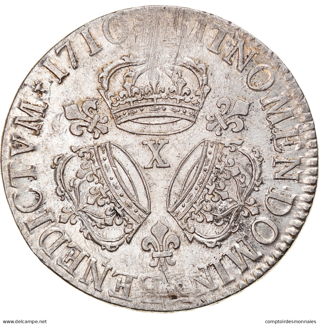 Monnaie, France, Louis XIV, Écu Aux 3 Couronnes, Ecu, 1710, Amiens, TTB+ - 1643-1715 Lodewijk XIV De Zonnekoning